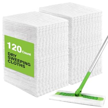 Imagem de HOMEXCEL Almofadas de pano de varredura a seco compatíveis com Swiffer Sweeper - refis de espanador descartáveis para esfregar e limpar o chão, 120 unidades