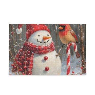 Imagem de WELLDAY Quebra-cabeça boneco de neve pássaro 1000 peças grande jogo de arte para adultos adolescentes