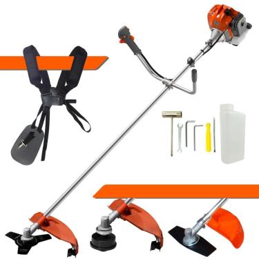 Imagem de Roçadeira Lateral Tekna RL430ACN-TK À Gasolina 2 Tempos 43cc 9.000rpm 1,7HP de Potência Completo Com Lâmina Facão + Lâmina 3 Pontas + Carretel Nylon