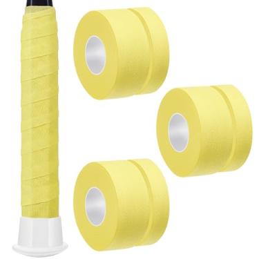 Imagem de Gemscream 6 peças de fita adesiva de lacrosse de 9 m 2,5 cm fita absorvente não pré-cortada para tacos de beisebol de lacrosse (amarelo)