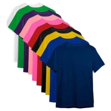 Imagem de Kit com 10 Camisetas Básicas Masculinas - Abafarto Store, P, Masculino