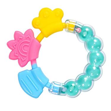 Imagem de aqxreight Chocalho de bebê Mordedor Goma Multifuncional Resistente à Mordida Silicone Chocalho de bebê Mastigar Brinquedo para Bebês Mascar Rosa Mordedor de Período de Ajuda Bebês na Dentição de Silicone o (Verde)