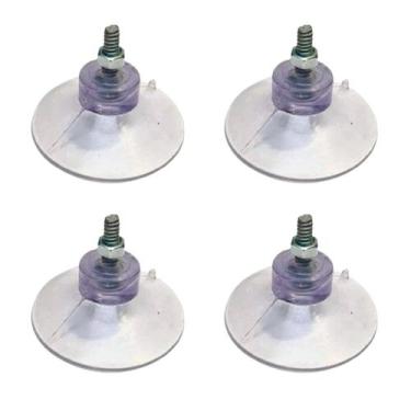 Imagem de Kit 4 Ventosas de 40mm (4 cm) PVC Cristal C/Parafuso e Porca - H Plást