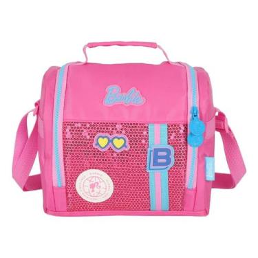 Imagem de Lancheira Térmica Barbie Paetê Escolar Infantil Meninas Cor: Pink Barb