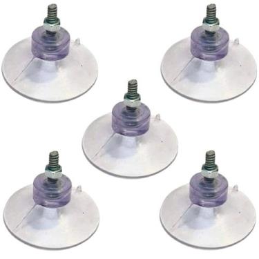 Imagem de Kit 5 Ventosas de 40mm (4 cm) PVC Cristal C/Parafuso e Porca - H Plást