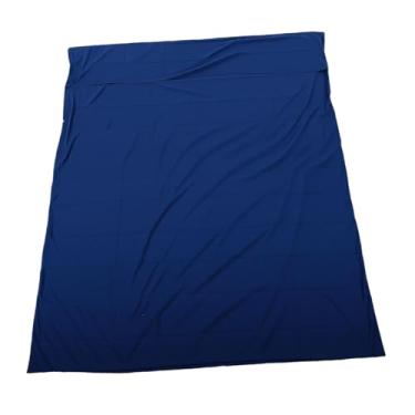 Imagem de Luocute Forro de Saco de Dormir, Folha de Viagem de Poliéster Lavável e Reutilizável Portátil Com Design de Fivela de Pressão para Camping, Caminhadas, Mochilão, Hotel (azul escuro)