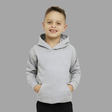 Imagem de Moletom Infantil Liso Especial Canguru Mb Sport Cinza, Cinza, 10
