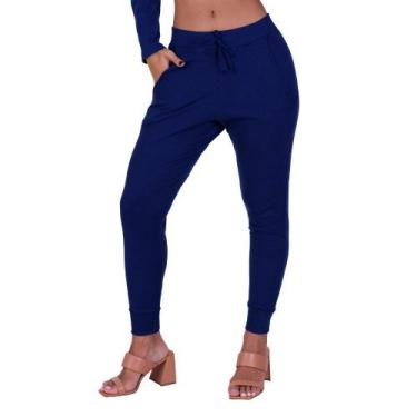 Imagem de Calça Jogger Canelada Inverno Feminina Comfy Vera - NAKA MODAS, GG, Az
