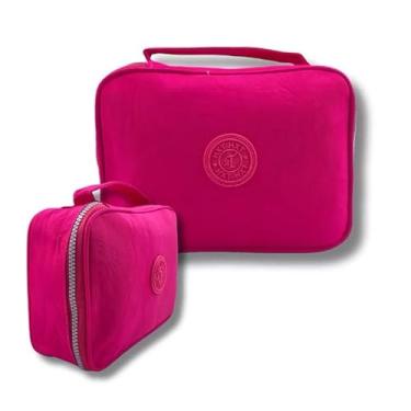 Imagem de Estojo De Lápis Escolar Juvenil Box Jumbo Nylon Táctico Grande Com Divisória(Pink)