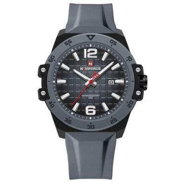 Imagem de Relógio De Quartzo Casual Masculino á Prova D´agua Pulseira Silicone Esportivo Cinza