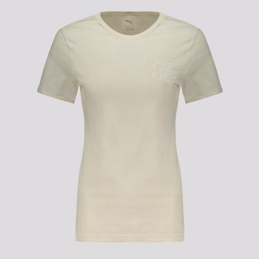 Imagem de Camiseta Puma ESS Script Feminina Off White-Feminino