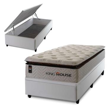 Imagem de Cama Box Baú New York 96x203 com Molas Ensacadas King House