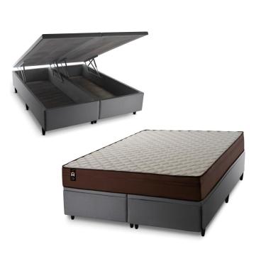 Imagem de Cama Box Baú Atlanta Espuma D45 193x203 Marrom King House