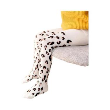 Imagem de Meias De Algodão Com Estampa De Leopardo Para Meninas, Outono Inverno,
