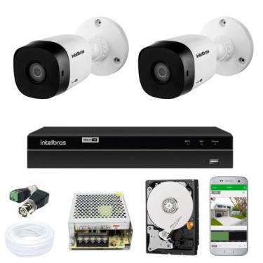 Imagem de Kit Vigilância Comercial Residencial 2 Cameras Segurança Intelbras Ext