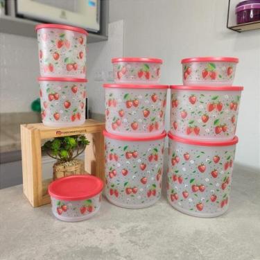 Imagem de Kit de Armazenamento Tupperware 9 Peças Refri Line Morangos