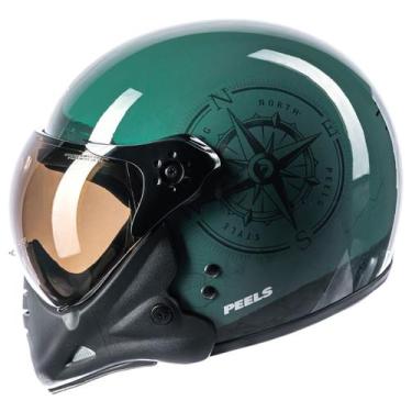 Imagem de Capacete moto com duas viseiras juntas Peels F21, F21 - North Verde br