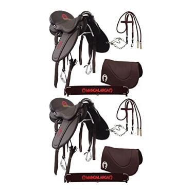 Imagem de Combo 2 Selas Ecológicas Mangalarga Soft Marrom Kit Completo
