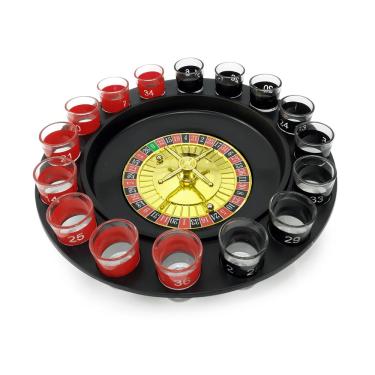 Imagem de Roleta Drink Cássino Jogo De Bebidas Com 16 Copinhos De Vidro