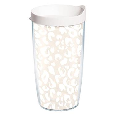 Imagem de Tervis Coleção Leopard Made in USA Copo isolado de parede dupla mantém as bebidas frias e quentes, 473 ml, Frost
