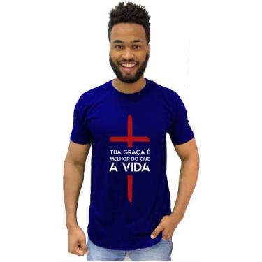 Imagem de Camisa Camiseta Evangélica Cruz Tua Graça É Melhor Que Vida - Adquirid