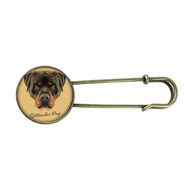 Imagem de Broche de metal retrô preto feroz Rottweiler para cães animais de estimação