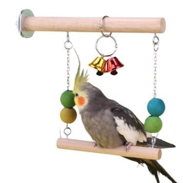 Imagem de Brinquedos de periquito balanço, periquito, periquito, brinquedo de madeira para suporte de papagaio para pássaros, trem, brinquedos de papagaio, brinquedo de equilíbrio de periquito, gaiola de