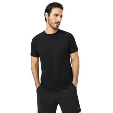 Imagem de Camiseta Hering Esportiva Masculina Manga Curta Raglan Preto-Masculino