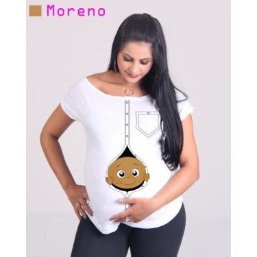 Imagem de Camiseta Bata Canoa Chá De Bebê Mãe gestante Gêmeos - Balisarts, Marro