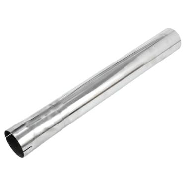 Imagem de Motoforti Tubo de escape de mandril de corte reto faça você mesmo tubulação de tubo de escape modificada para carro personalizado 64 mm/2,5" OD 457 mm/18 comprimento T304 aço inoxidável prateado