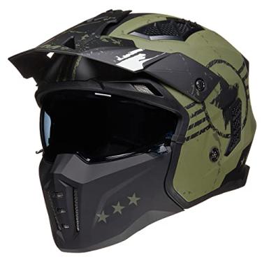 Imagem de ILM Capacete Aberto Para Motocicleta 3/4 Metade Para Homens E Mulheres, Capacete Retrô Vintage Com Viseira Para Ciclomotor Atv Cruiser Scooter Dot Modelo Z302 (Verde Exército, Pequeno)