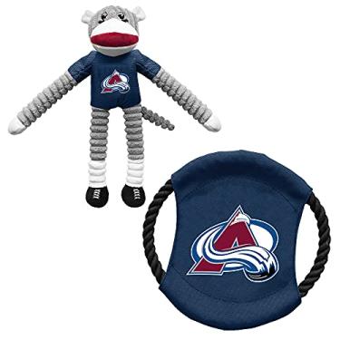 Imagem de Littlearth Conjunto de meias unissex adulto NHL Colorado Avalanche e disco voador para animais de estimação, cor da equipe, tamanho único
