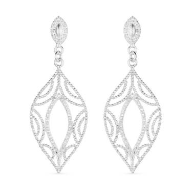 Imagem de Brinco Prateado Folha De Gala