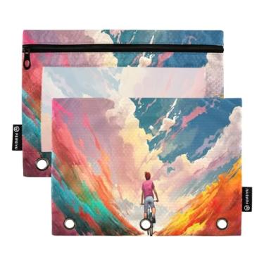 Imagem de Wassud Biking Girl Pacote com 2 Pastas de Fichário Pastas de Bolso com 3 Furos, Pasta Organizadora de Fichários para Casa, Escritório