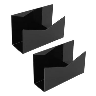 Imagem de Zopsc Suporte de Organizador de Correio Acrílico de 2 Pacotes, Pasta de Arquivo Vertical e Rack de Envelope de Mesa Classificador de Cartas, Elegante Suporte de Arquivo de Mesa de (BLACK)