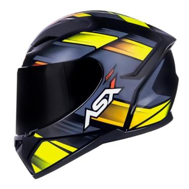 Imagem de Capacete Masculino Asx City Start Preto Amarelo Moto Fechado (62)