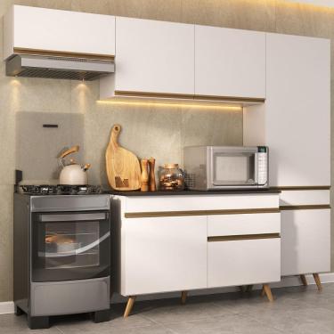 Imagem de Armário Cozinha Modulada Compacta 252cm com Balcão Veneza Multimóveis MP3761