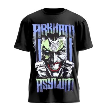 Imagem de Camiseta Coringa Arkham Asylum Batman Arkham Camiseta Geek-Masculino