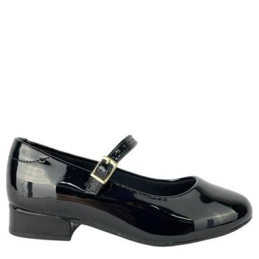Imagem de Sapato Molekinha Infantil Feminino Verniz Fivela 2528101, Preto, 30