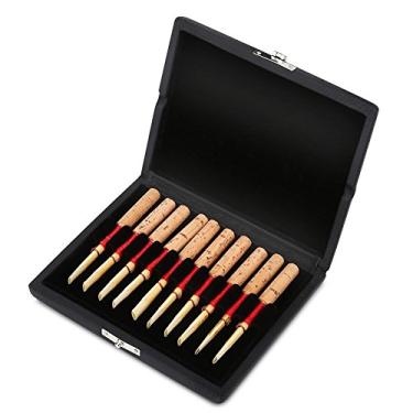 Imagem de Jones Capa de palheta de oboé, suporte de couro PU para 10 peças de palheta