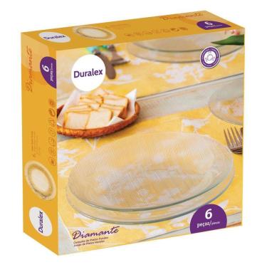 Imagem de Jogo de Pratos Rasos Duralex Diamante Nadir - Kit 6 Unidades