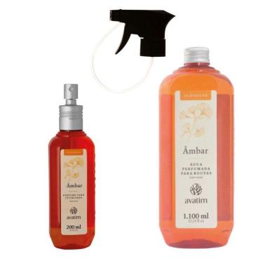 Imagem de Kit Avatim Água Perfumada Roupas E Perfume De Ambiente Âmbar