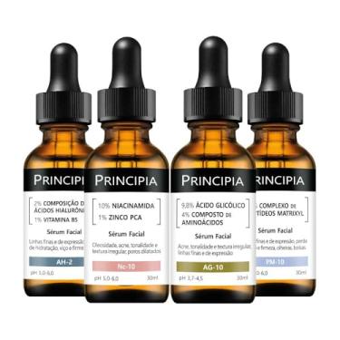 Imagem de Principia Kit 4 Séruns Niacinamida + Hialurônicos + Peptídeos + Glicólico