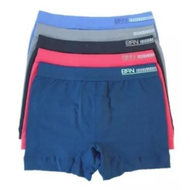Imagem de Cueca Boxer Sem Costura Bressan Punho Na Cintura Kit Com 10 Cuecas, So