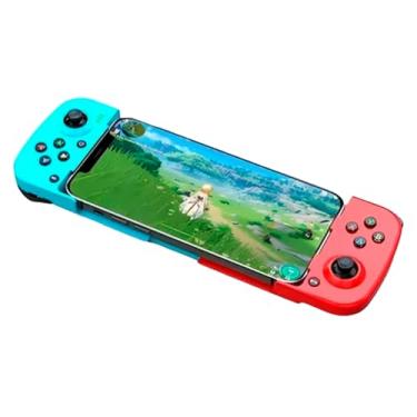 Imagem de Controle Gamepad Bluetooth para Celular, Compatível com Android e iOS, Joystick Expansível, Azul e Vermelho