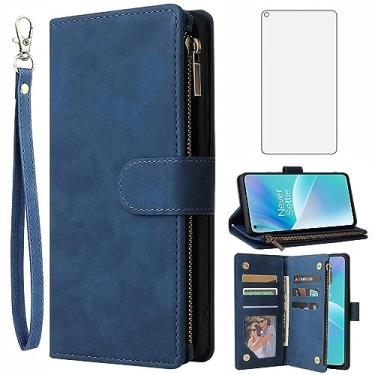 Imagem de Asuwish Capa carteira compatível com OnePlus Nord 2T 5G e protetor de tela de vidro temperado, capa flip de couro, porta-cartões, capas para celular para One Plus On 1 Plus 1plus One+ 1+ Nord2T T2