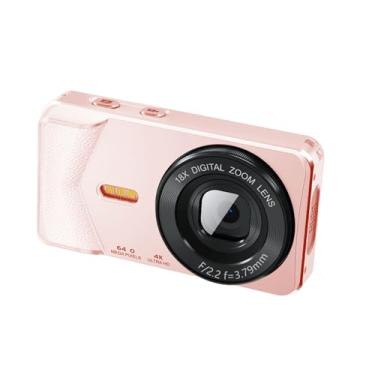 Imagem de Yunseity Câmera de Vídeo Digital, Câmera de Vídeo Selfie 4k 64MP Com Zoom de 18x para Iniciantes, Adequado para Viagens e Uso Diário (PINK)