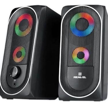 Imagem de Caixa de Som Gamer 12W USB 65 Led RGB Preta USB