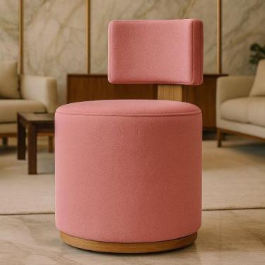 Imagem de Puff Margo Decorativo Orgânico Veludo - 7 Decor, Rosa