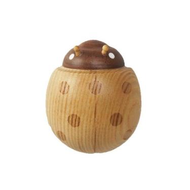 Imagem de Abridor de garrafas com ímã de geladeira, joaninha de madeira, 6 cm - 